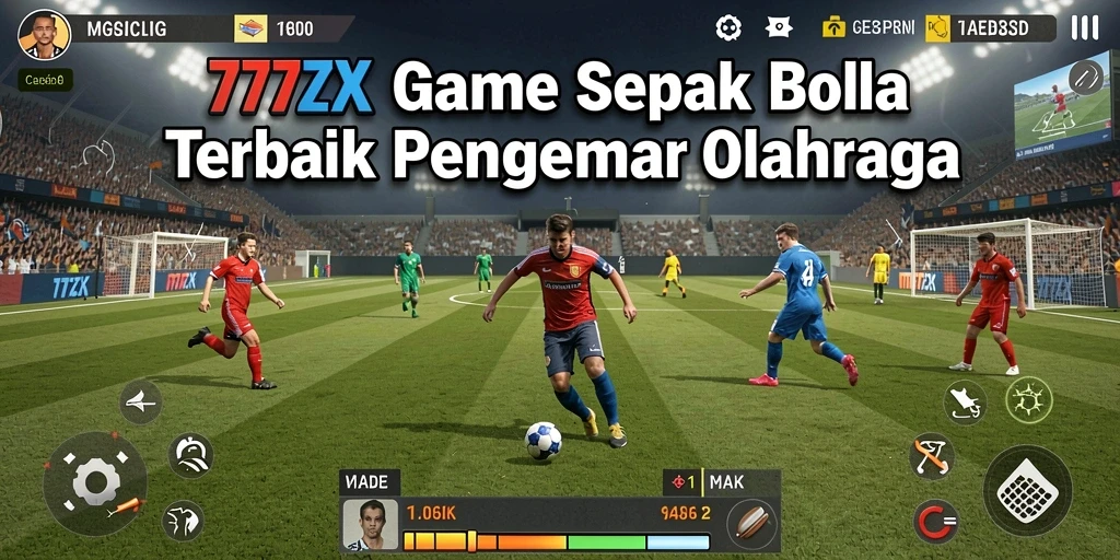 Tangkapan layar 777ZX menunjukkan aksi permainan sepak bola yang mendebarkan.