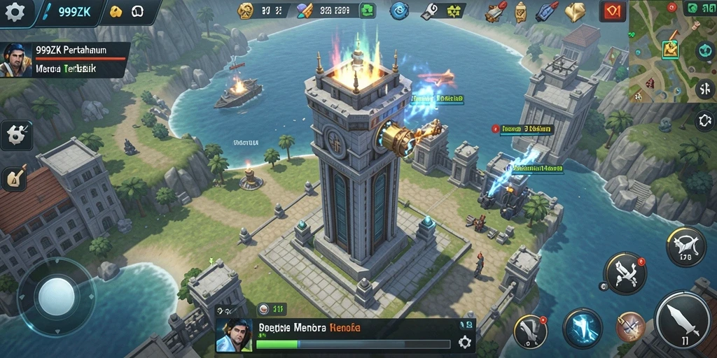 Screenshot gameplay Tower Defense yang mendebarkan dari 999ZK.