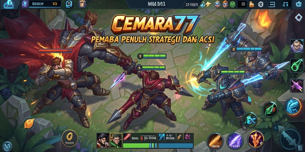 Tampilan pertarungan seru di CEMARA777 dengan karakter unik.