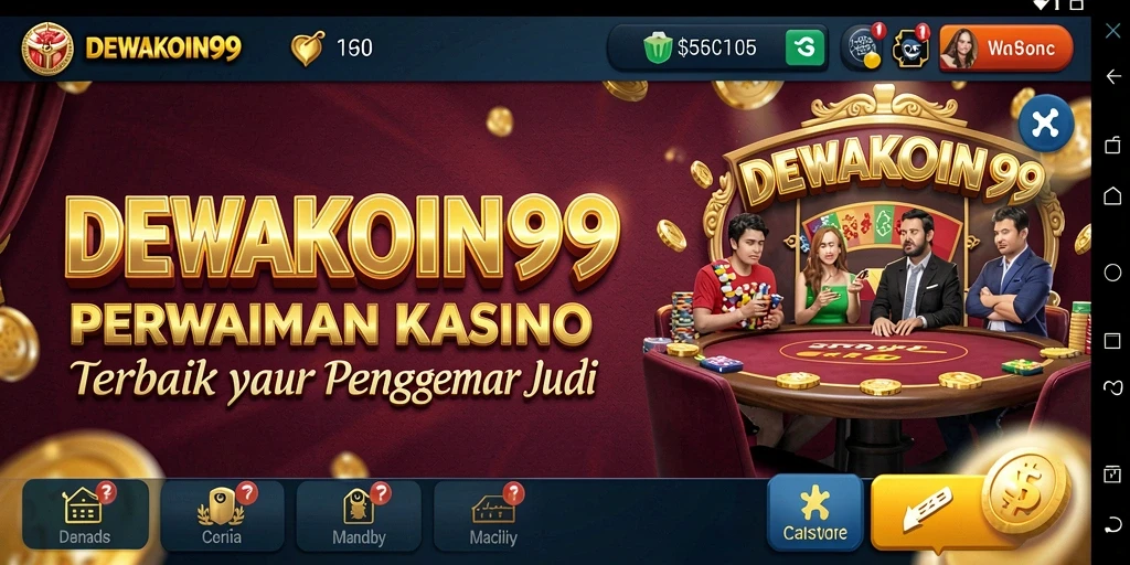 Screenshot gameplay DEWAKOIN99 menunjukkan pengalaman kasino yang mendebarkan.