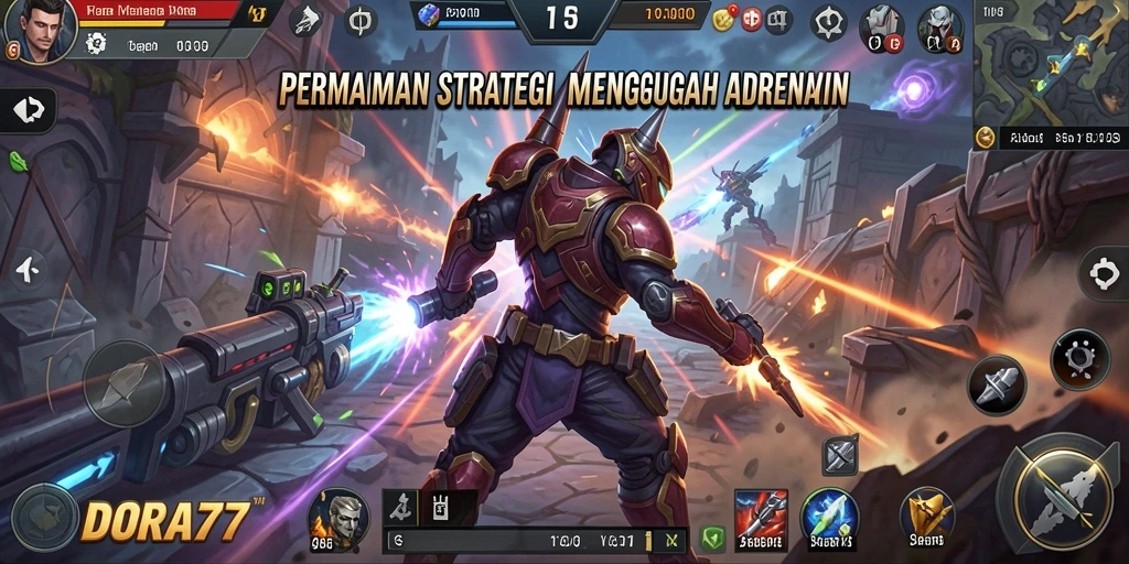 Tampilan menarik dari gameplay DORA77 yang penuh strategi.