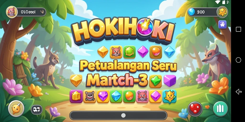 Tampilan gameplay HOKIHOKI yang seru dan penuh warna.