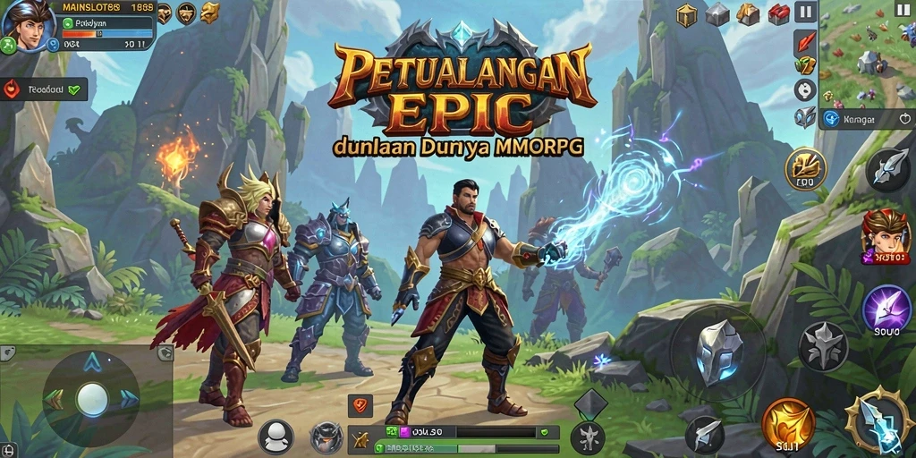 Tangkapan layar utama MAINSLOT88 menampilkan aksi seru dalam gameplay MMORPG.