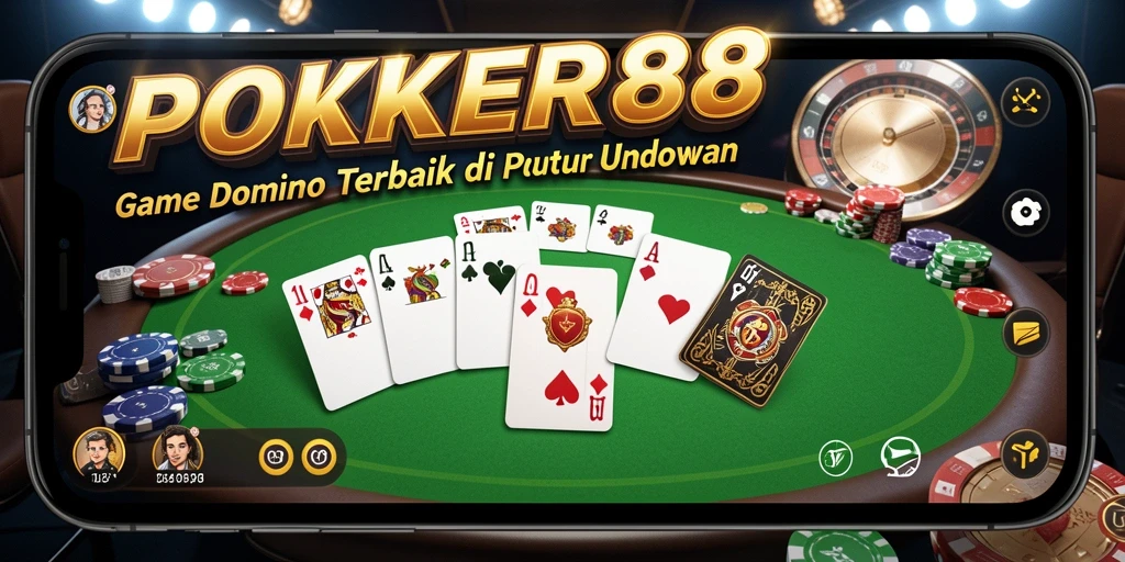 Tampilan gameplay Domino seru dalam POKER88.