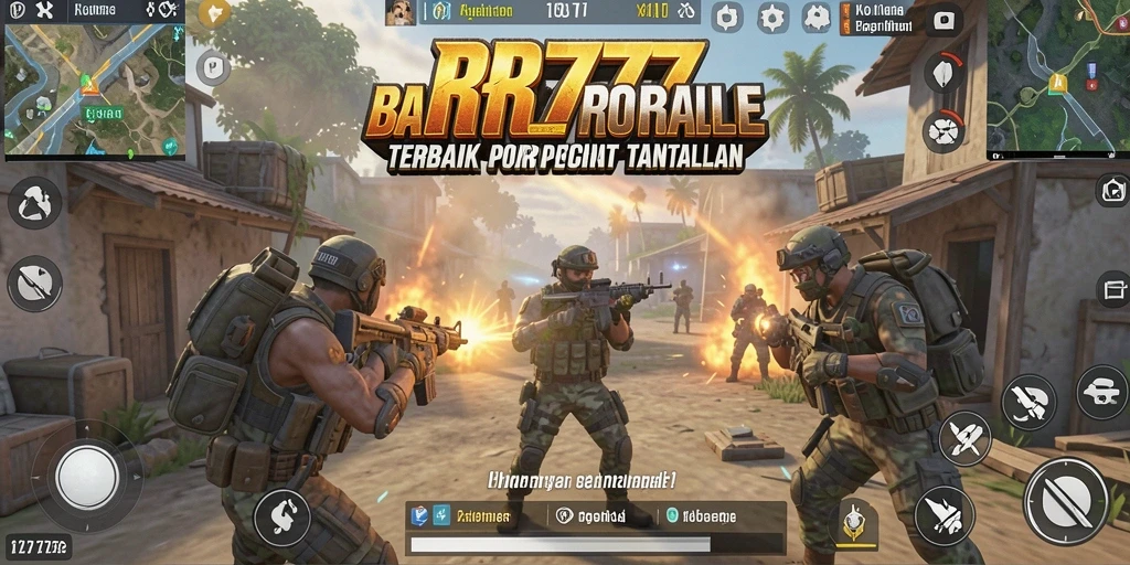 Tangkapan layar permainan RR777 dengan aksi Battle Royale yang intens.