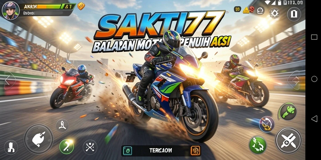 Tampilan epik dari aksi balapan motor di SAKTI77.