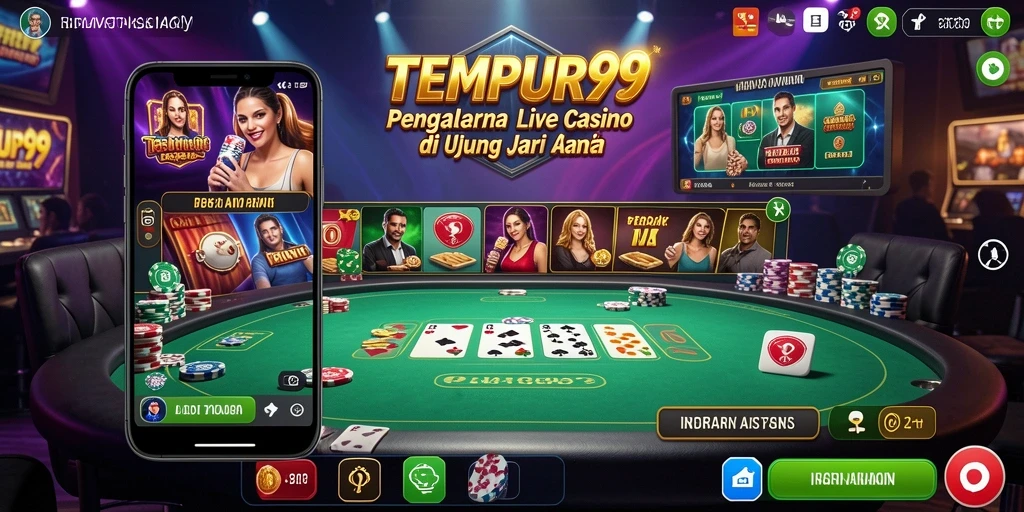 Tampilan menarik dari gameplay Live Casino di TEMPUR99.