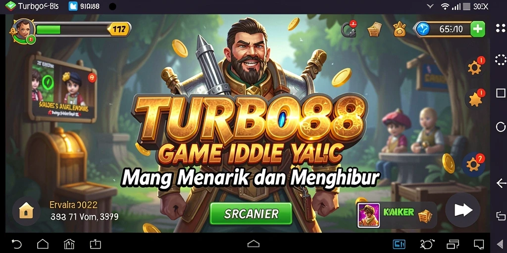 Tangkapan layar TURBO88 menampilkan gameplay Idle yang menarik dan penuh warna.