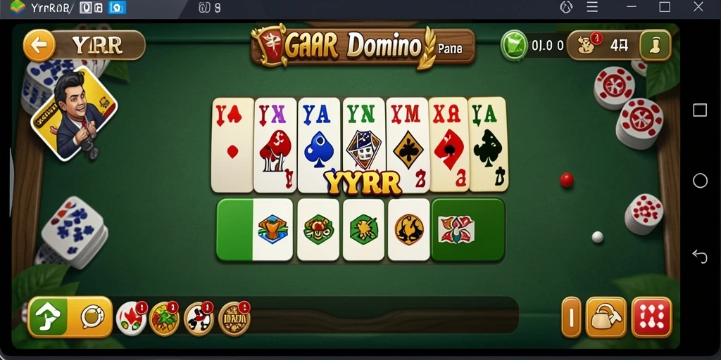 Tampilan gameplay menegangkan dalam permainan Domino YYRR.