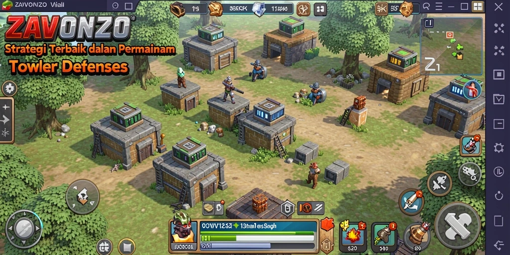 Tampilan gameplay menegangkan dari ZAVONZO dalam genre Tower Defense.