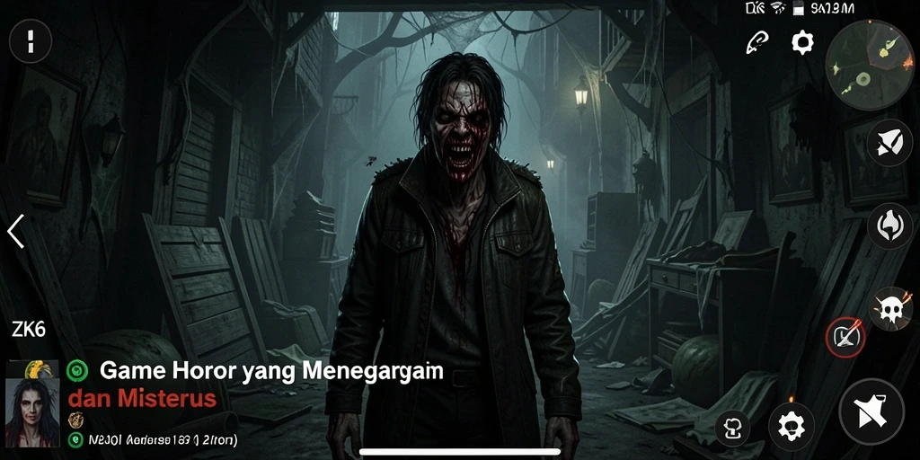 Screenshot ZK6 menampilkan suasana gameplay horor yang menegangkan.